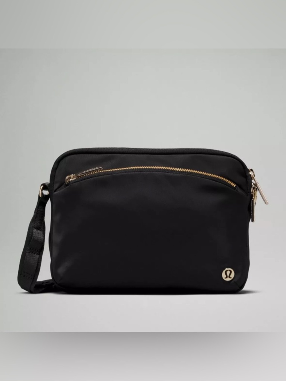 lululemon athletica Black City Adventurer Crossbody with Gold Hardware